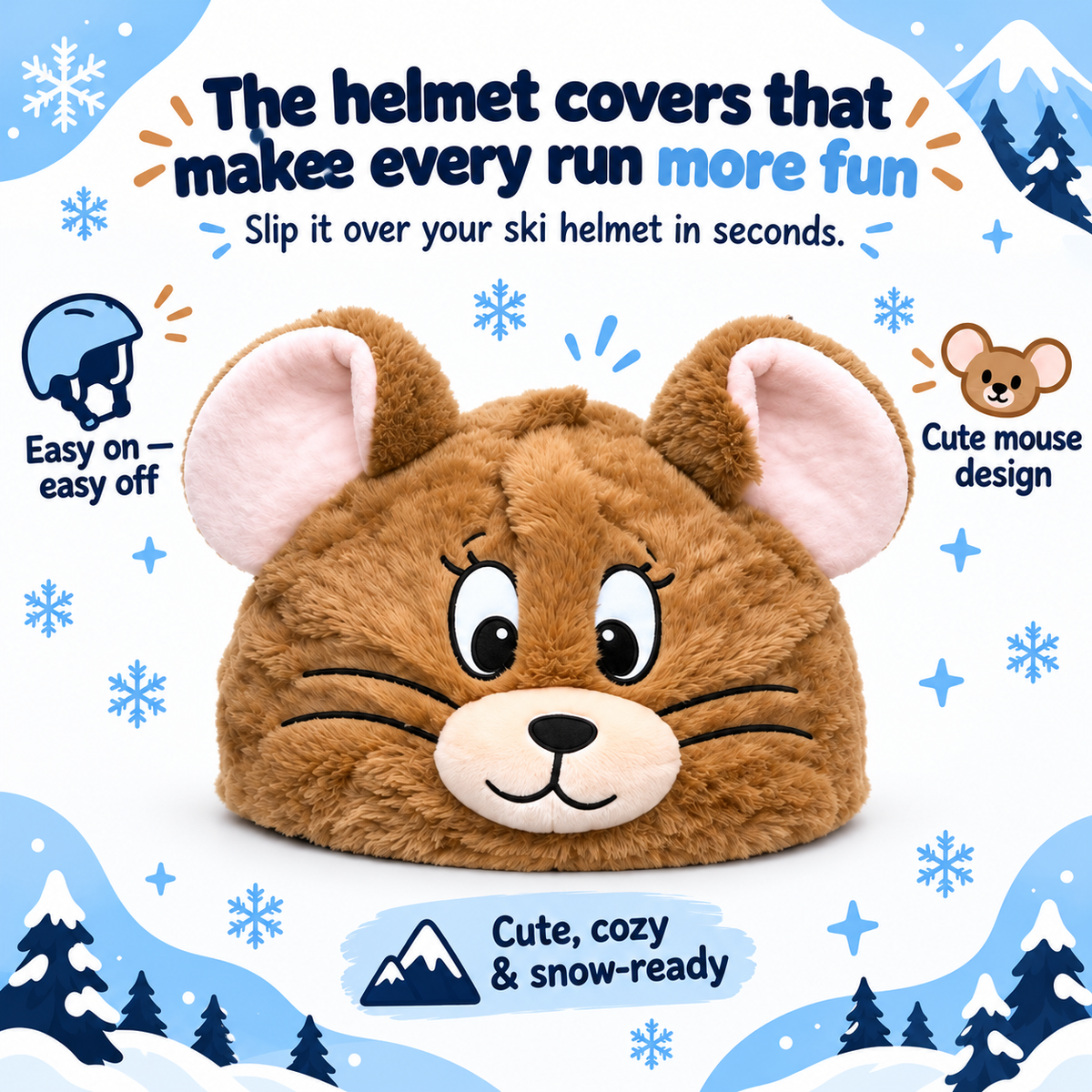 FrostyHeads™ Plush Ski Helmet Cover