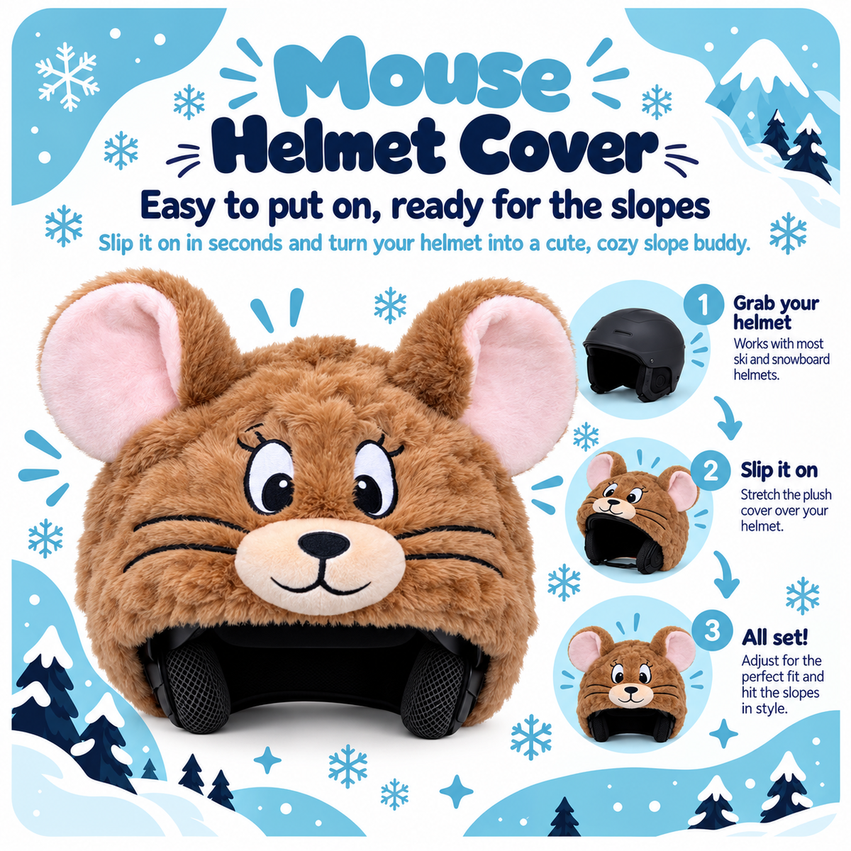 FrostyHeads™ Plush Ski Helmet Cover